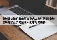 全球区块链矿业公司加拿大上市时间表[全球区块链矿业公司加拿大上市时间表格]