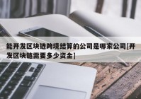 能开发区块链跨境结算的公司是哪家公司[开发区块链需要多少资金]